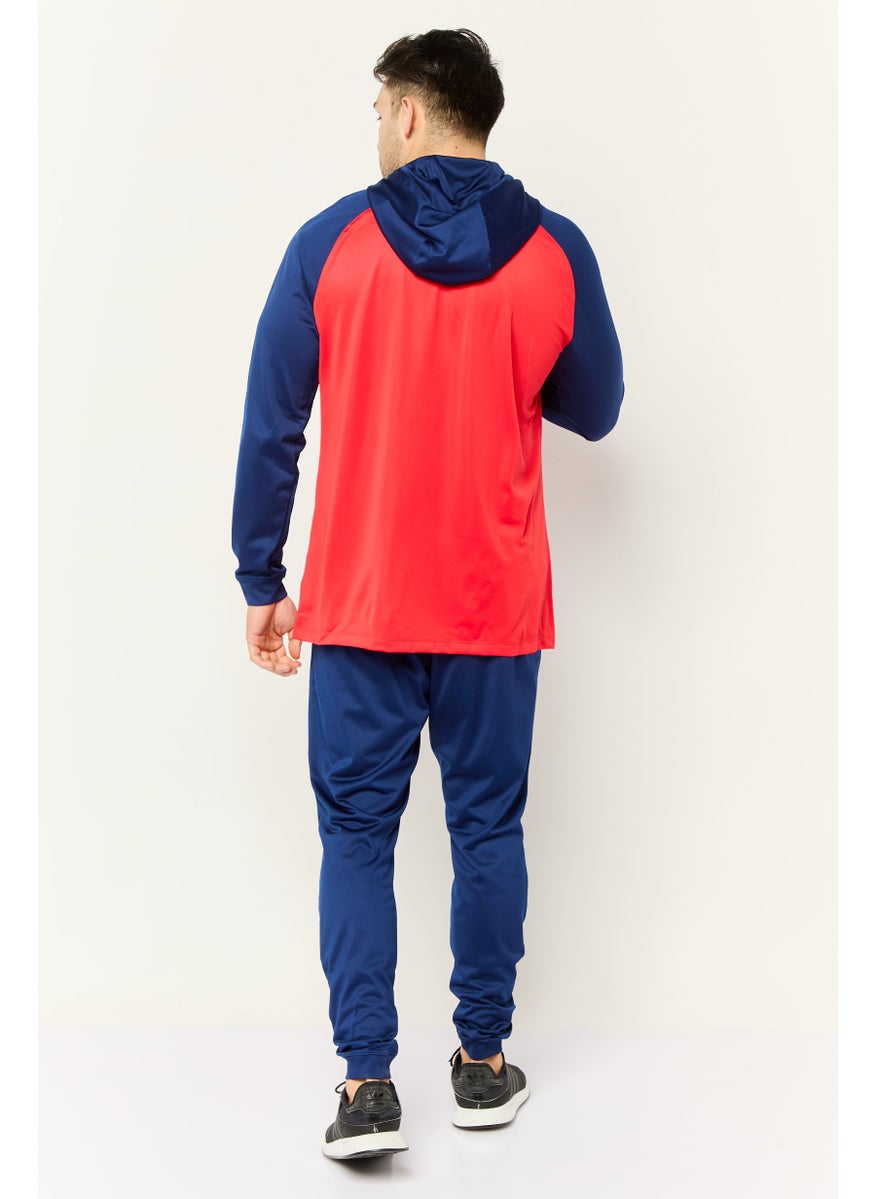 Nike Men 2 Piece Sportswear Fit Long Sleeve Football Tracksuit, Red/Navy  - Image 4