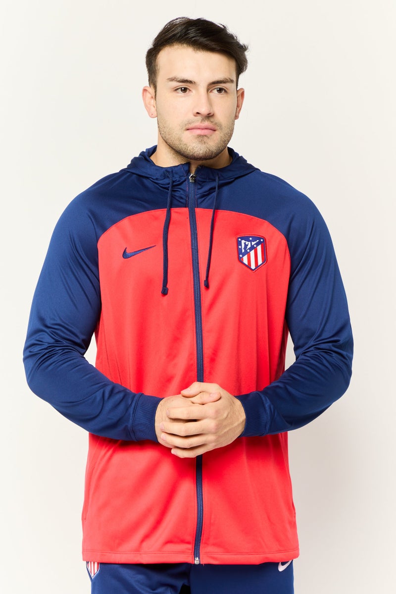 Nike Men 2 Piece Sportswear Fit Long Sleeve Football Tracksuit, Red/Navy - Image 2