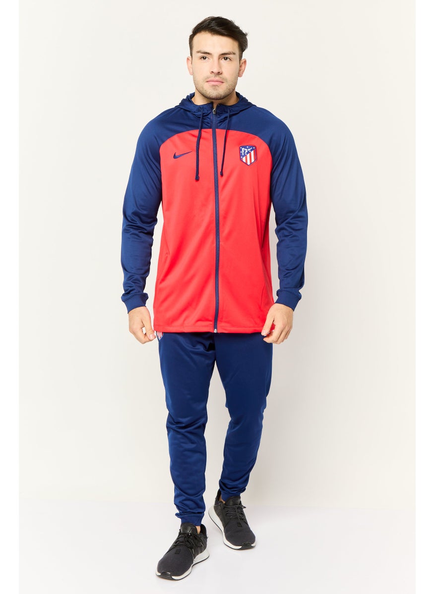 Nike Men 2 Piece Sportswear Fit Long Sleeve Football Tracksuit, Red/Navy  - Image 1