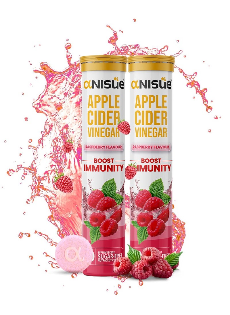 Anisue - Apple cider vinegar PACK OF 2 Raspberry Flavour 40 Effervescent Tablets Pack Of 2 - 40 Tablets - Image 1