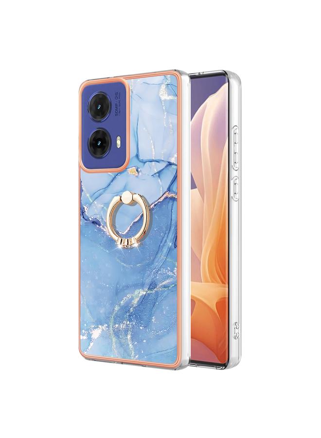 erorex Case For Motorola Moto G85 Electroplating Marble Dual-side IMD Phone Case with Ring - Image 1