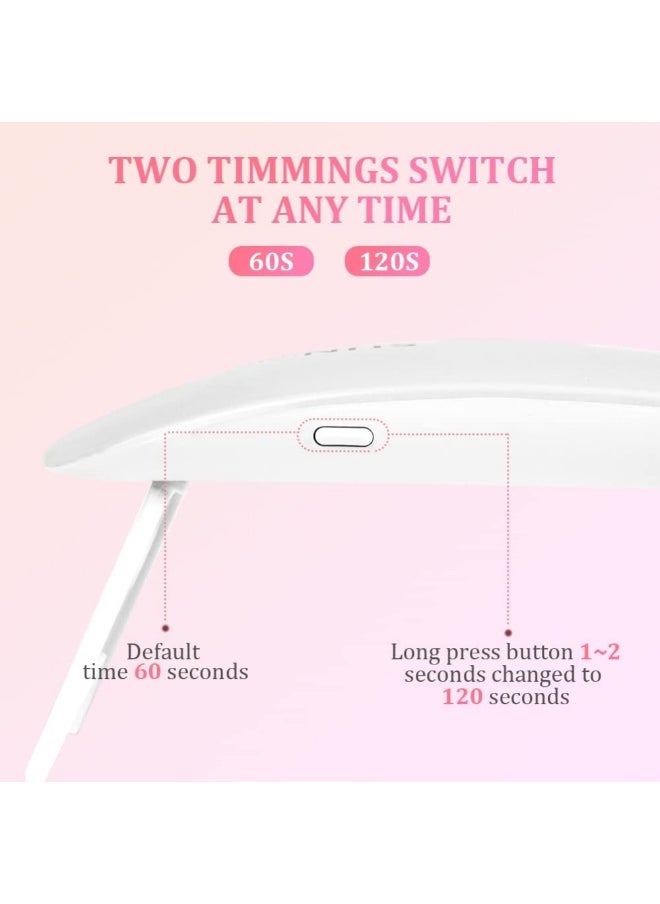 ماركة غير محددة مصابيح أظافر LED صغيرة لتجفيف طلاء الجل - مجفف أظافر UV محمول، أداة وإكسسوار للعناية بالأظافر للنساء والفتيات  - Image 4