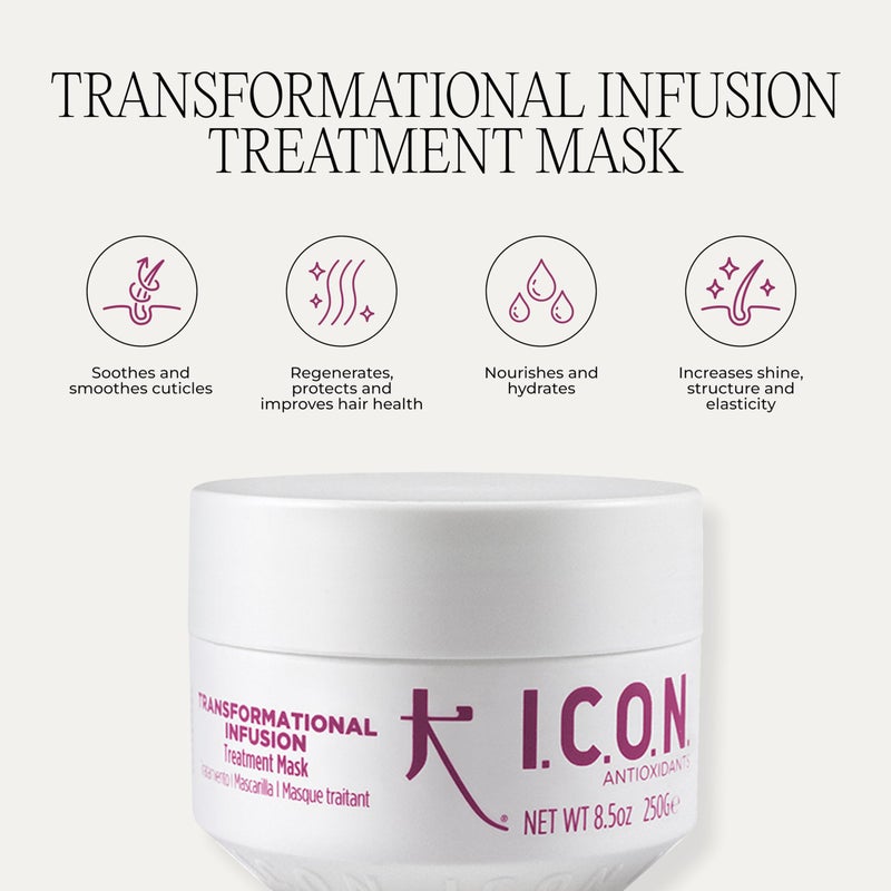 I.C.O.N. قناع علاج الترطيب التحويلي من I.C.O.N، يضيف القوة والمرونة، نباتي وخالي من التجارب على الحيوانات، 8.5 أونصة - Image 2