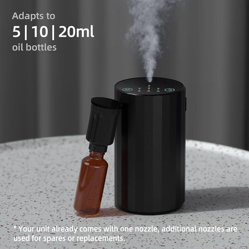 GMSYSW Waterless Essential Oil Diffuser Aromatherapy Scent Diffusers for Home Large Room, Bedroom, Car, Office, Desk, Battery Operated Mini Portable Air Freshener (Black) - Image 4