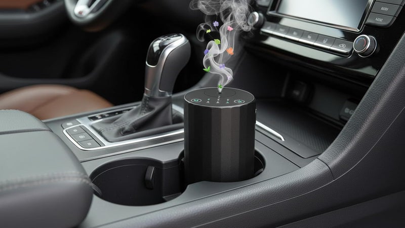 GMSYSW Waterless Essential Oil Diffuser Aromatherapy Scent Diffusers for Home Large Room, Bedroom, Car, Office, Desk, Battery Operated Mini Portable Air Freshener (Black) - Image 1