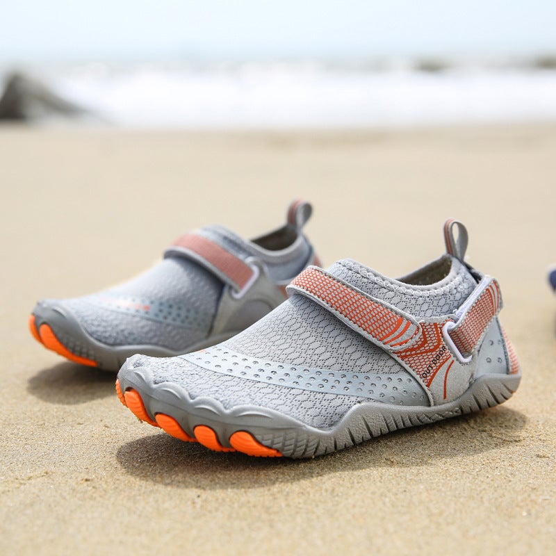 Generic Cross-border outdoor parent-child Bare Feet Childrens upstream shoes baby beach shoes five-finger diving shoes snorkeling shoes swimming shoes Gray