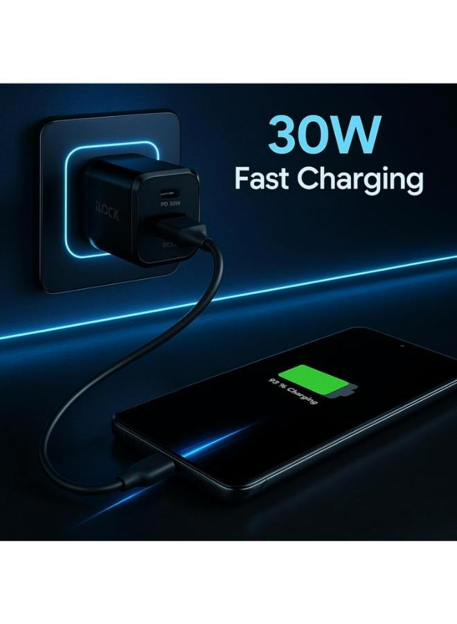iLOCK 30W Dual Usb Fast Charger (USB-A & USB-C) | QC 3.0 Wall Charger | Compact - Image 5