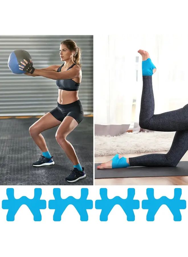 Blue 2pcs Elastic Ankle Support Bandages With Pre Cut Adhesive Stickers For Post Surgery Rehabilitation Sports Fractures Unisex Flexible Stabilizer - Image 1