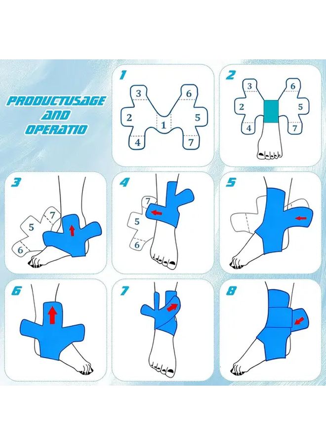 Blue 2pcs Elastic Ankle Support Bandages With Pre Cut Adhesive Stickers For Post Surgery Rehabilitation Sports Fractures Unisex Flexible Stabilizer - Image 5