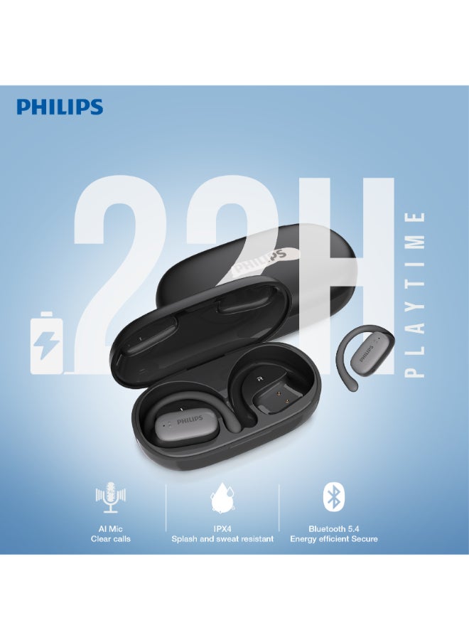 Philips TAT3708BK Open-Ear Wireless Sports Headphones – Secure Outdoor Fit, Awareness-Safe Premium Audio Black - Image 3