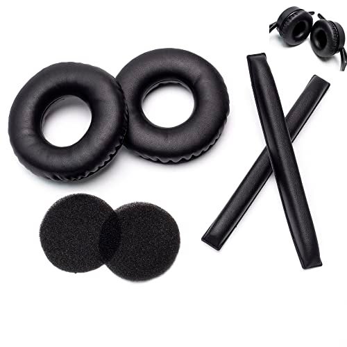 Voarmaks Rainbow Color Ear Pads Headband Cushion Kits Compatible with Sennheiser HD25 HD250BT HD25-ll HD25S Il HMD25 Headphone Foam Covers (Black Sets) - Image 1