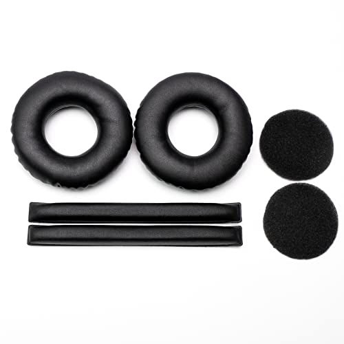 Voarmaks Rainbow Color Ear Pads Headband Cushion Kits Compatible with Sennheiser HD25 HD250BT HD25-ll HD25S Il HMD25 Headphone Foam Covers (Black Sets) - Image 2