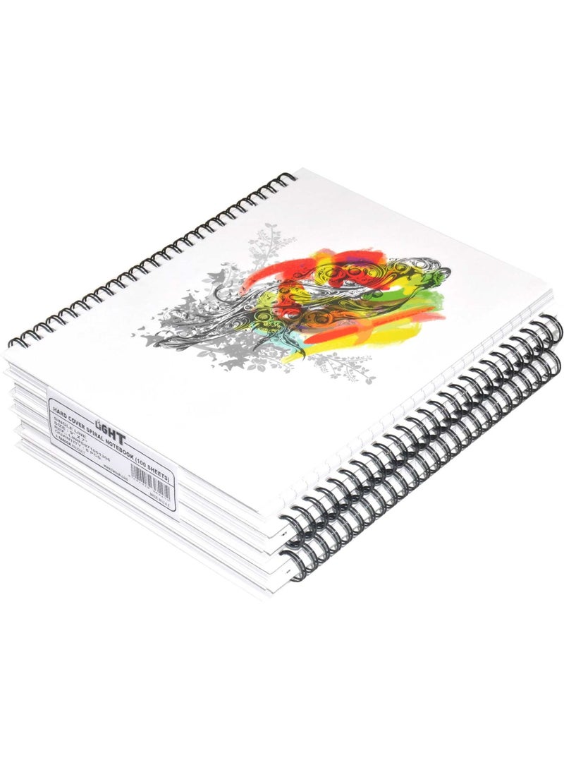 FIS LIGHT Pack of 5  Spiral Hard Cover Note Book 100 Sheets. Size : 9X7 Inches (22.86 X 20.32 CM) -LINBS971001306 - Image 1