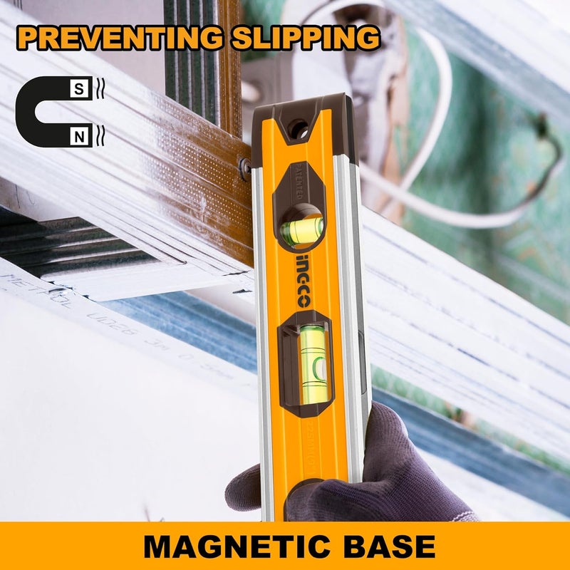 INGCO INGCO Magnetic Mini Spirit Level with 3 Bubble Leveller 4590180 for Levelling Furniture Construction - Image 4