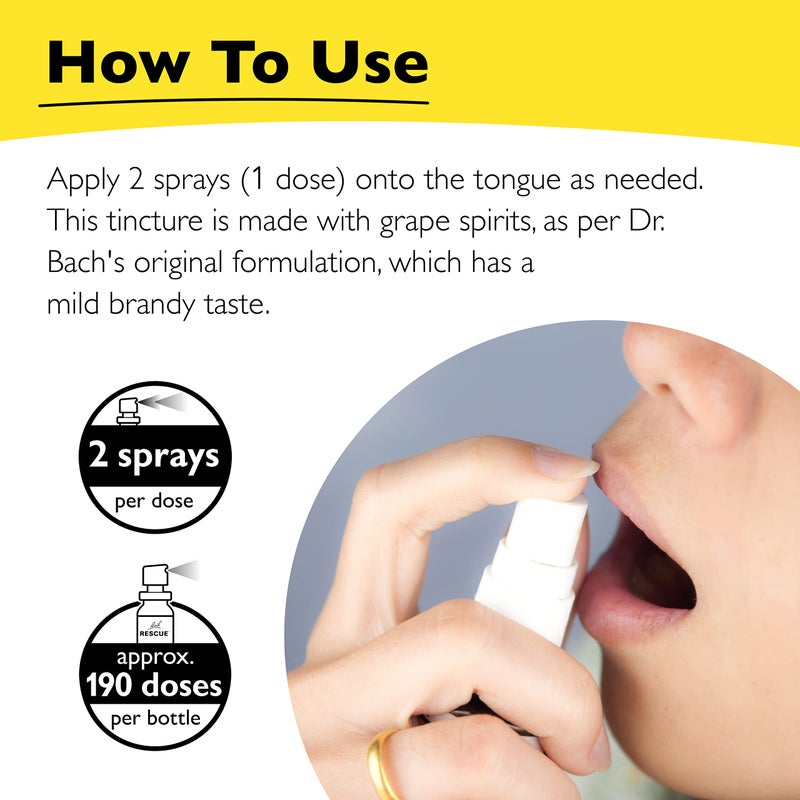 RESCUE Bach RESCUE REMEDY Spray 20mL, Natural Stress Relief, Homeopathic Flower Essence, Vegan, Gluten & Sugar-Free, Non-Habit Forming (Packaging May Vary) - Image 4