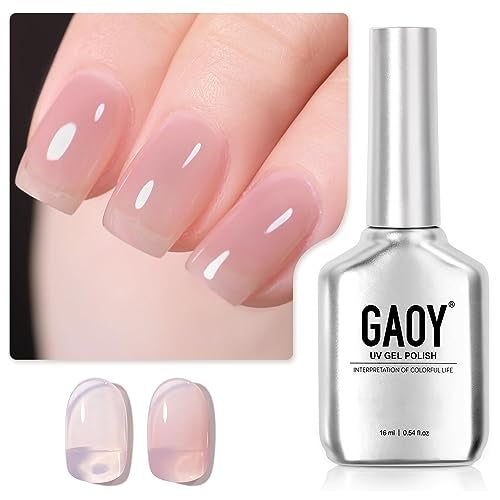 GAOY طلاء أظافر جل شفاف من GAOY 16 مل وردي شفاف شفاف لامع لطلاء الأظافر DIY 1624 أغنية المحيط - Image 1