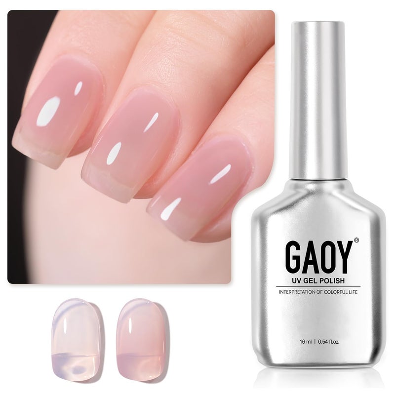 GAOY طلاء أظافر جل شفاف من GAOY 16 مل وردي شفاف شفاف لامع لطلاء الأظافر DIY 1624 أغنية المحيط - Image 2