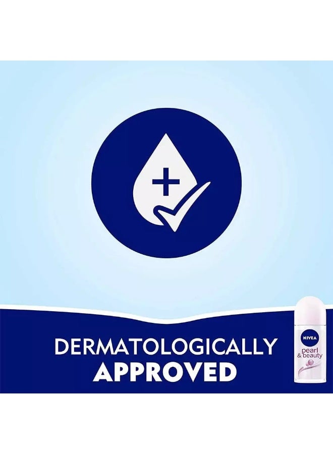 NIVEA Pearl and Beauty Deo Roll ON, Antiperspirant for Women, Pearl Extracts, Roll-on 50ml - Image 3