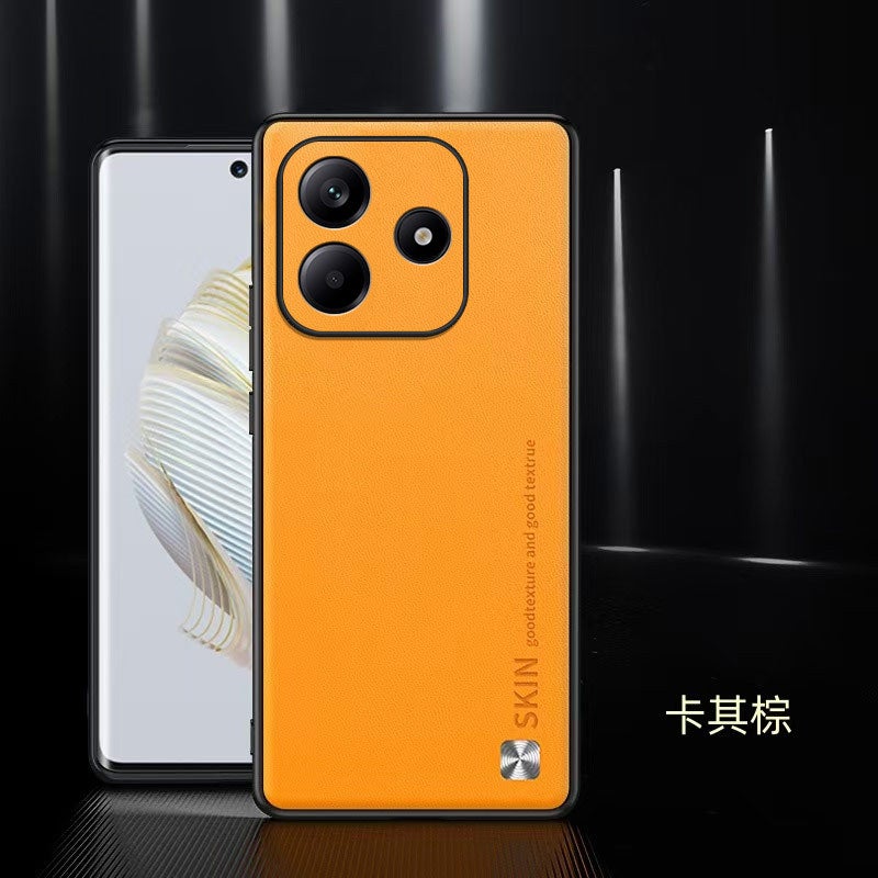 غطاء واقي بملمس باللون بني جلد لـ Redmi Note 15 مع حماية من السقوط وتغطية كاملة مع مقاوم للصدمات مع مقاوم للخدش للتخزين العملي للمدرسة للعائلة - Image 1