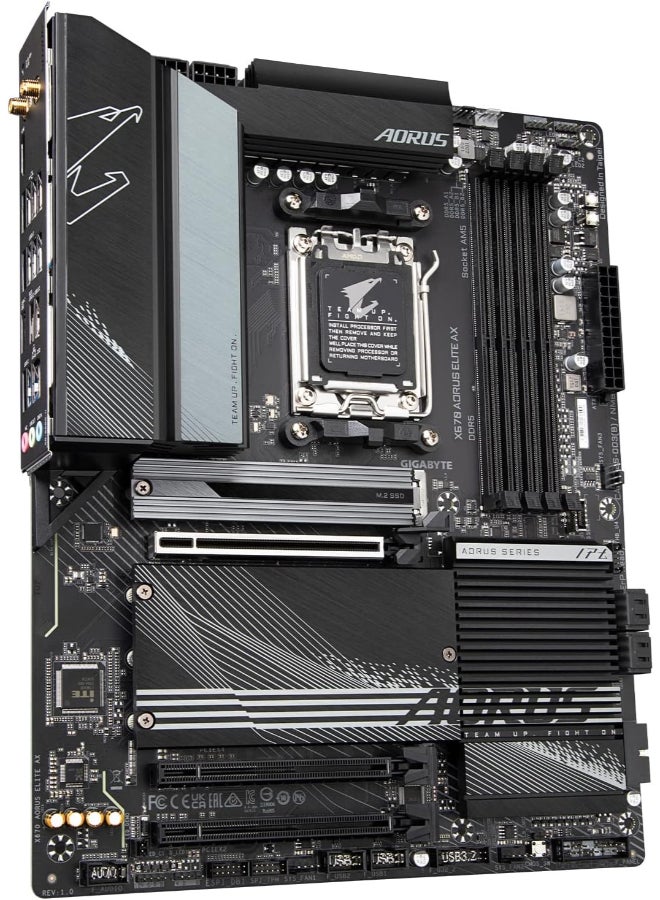 GIGABYTE X670 AORUS Elite AX (AM5/ LGA 1718/ AMD/ X670/ ATX/ 5 Year Warranty/ DDR5/ Quad M.2/ PCIe 5.0/ USB 3.2 Gen2X2 Type-C/AMD WiFi 6E/ 2.5GbE LAN/Q-Flash Plus/M.2 EZ-Latch/Gaming Motherboard) - Image 3