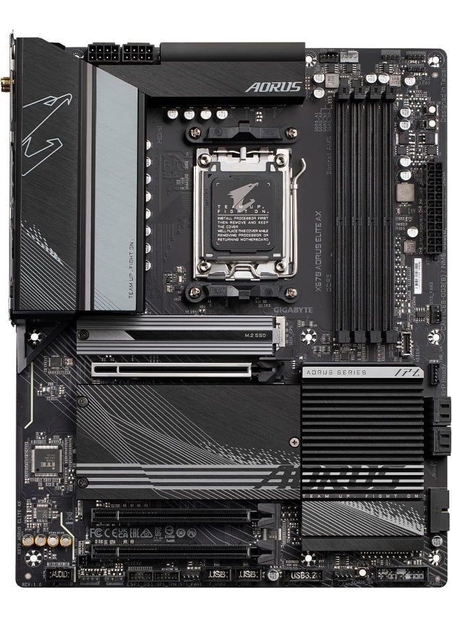 GIGABYTE X670 AORUS Elite AX (AM5/ LGA 1718/ AMD/ X670/ ATX/ 5 Year Warranty/ DDR5/ Quad M.2/ PCIe 5.0/ USB 3.2 Gen2X2 Type-C/AMD WiFi 6E/ 2.5GbE LAN/Q-Flash Plus/M.2 EZ-Latch/Gaming Motherboard) - Image 2