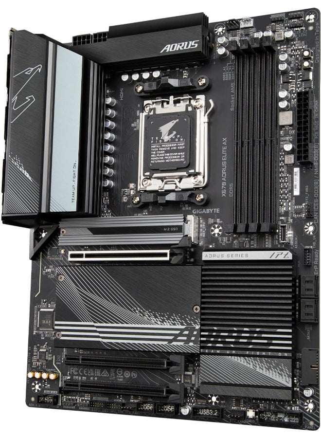 GIGABYTE X670 AORUS Elite AX (AM5/ LGA 1718/ AMD/ X670/ ATX/ 5 Year Warranty/ DDR5/ Quad M.2/ PCIe 5.0/ USB 3.2 Gen2X2 Type-C/AMD WiFi 6E/ 2.5GbE LAN/Q-Flash Plus/M.2 EZ-Latch/Gaming Motherboard) - Image 4
