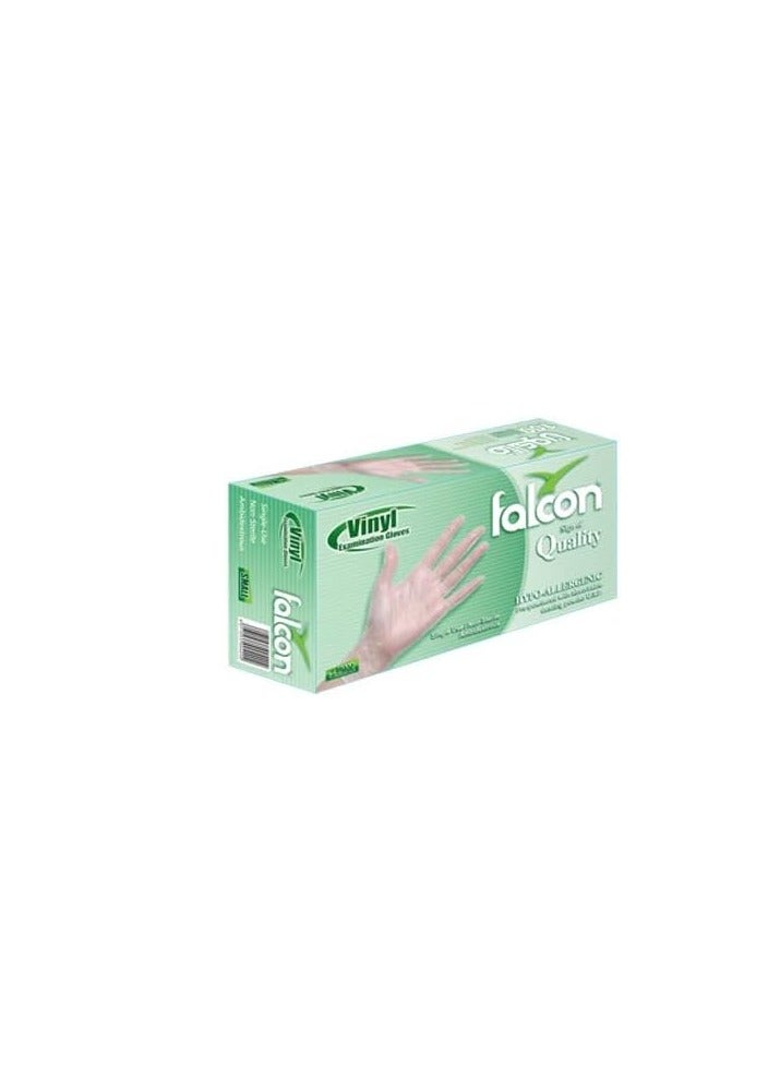 Falcon EZUK Vinyl Gloves - Clear Powder Free Medium (2 Packs x 100 Pieces) - Image 2