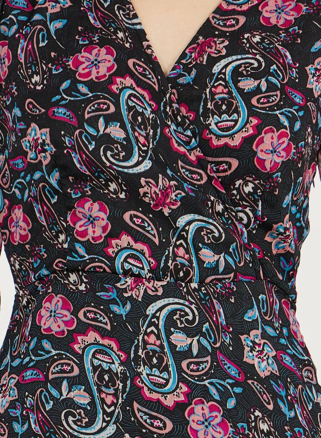 Styli All Over Print Long Sleeves A-Line Maxi Dress - Image 3