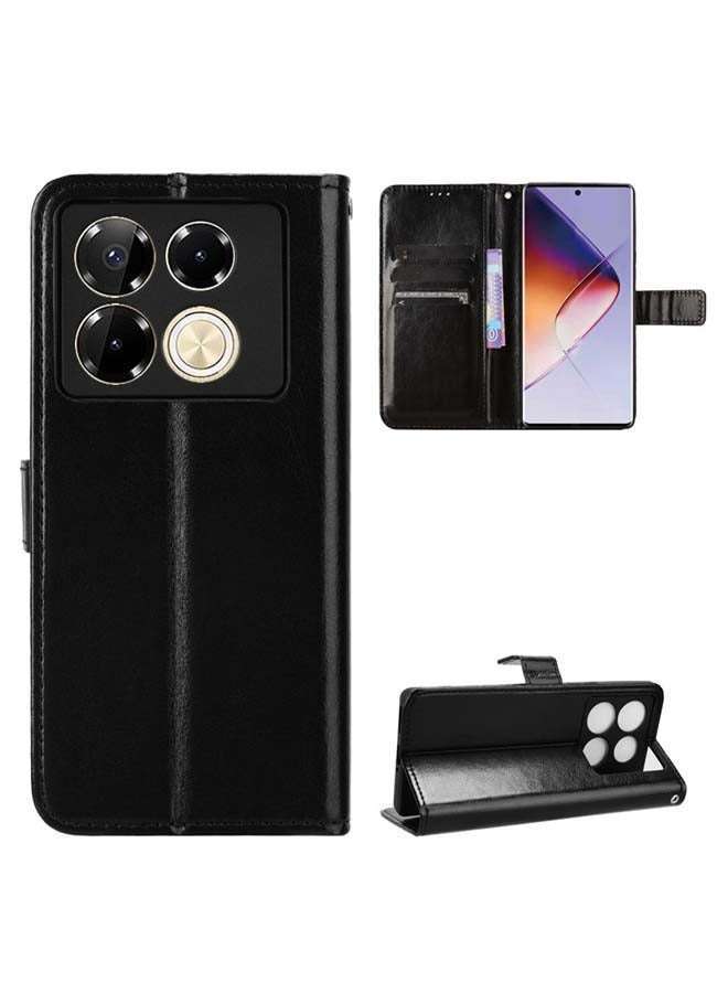 For Infinix Note 40 Pro 5G Phone Protective Case PU Leather Wallet Card Holder Shockproof Protection Back Cover With Release Mobile Phone Holder Daily Video Holder - Image 1