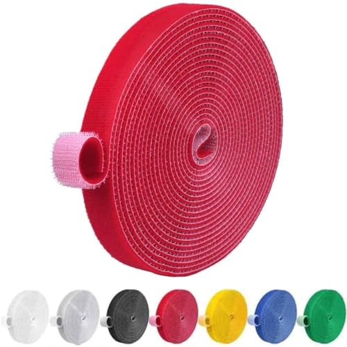 IFNOW 32FT Reusable Fastening Tape Cable Ties Double-Sided Hook-and-Loop Cable Management Tape Strength and Durability 0.4''/Width (Red, 0.4''/32FT,1PCS) - Image 1