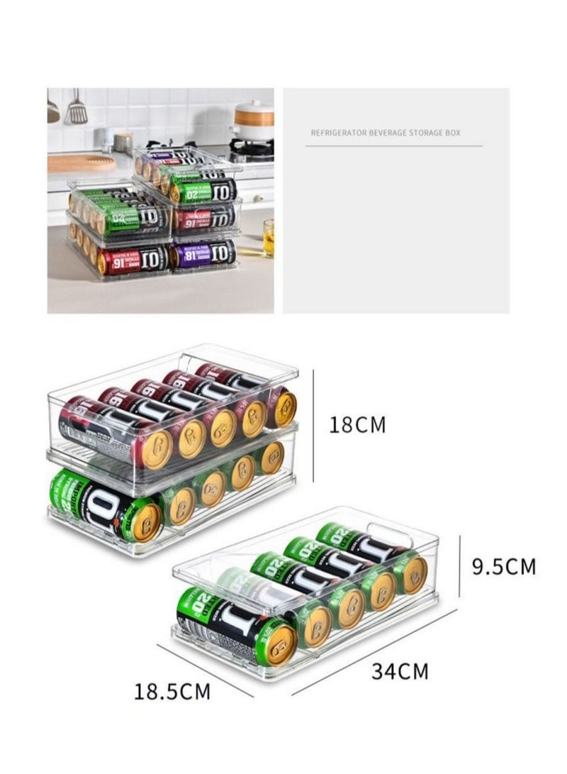 DARIYAH Double-Layer Transparent Soda Cola Refrigerator Can storage box rolling beverage rack XQ-026 - Image 2