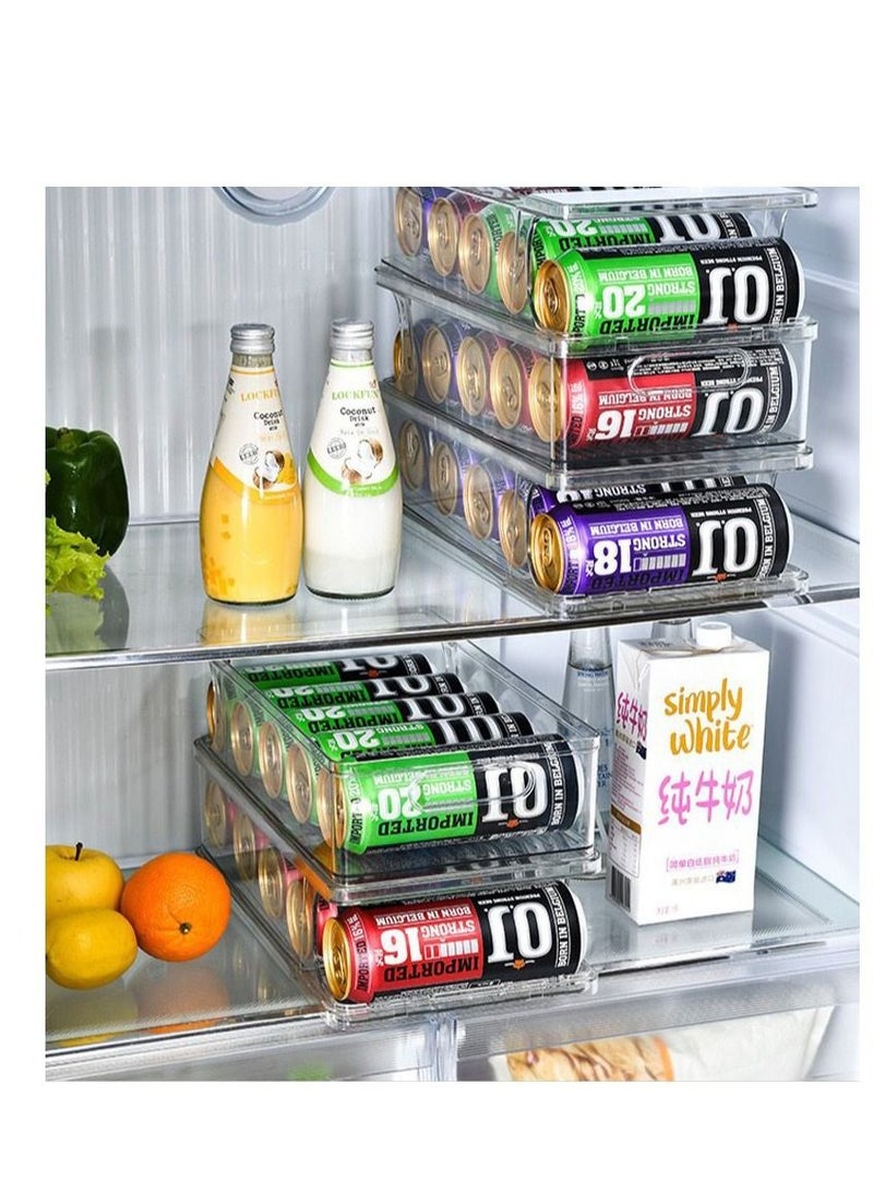 DARIYAH Double-Layer Transparent Soda Cola Refrigerator Can storage box rolling beverage rack XQ-026 - Image 1