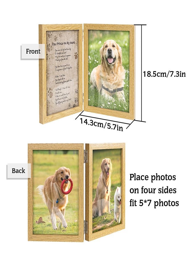 kullder Pet Lover Sympathy Gift Memorial Picture Frame for Loss of Dog Cat Loss Gifts Pet Rememberance Frame with Paw Print On My Heart Poem Dog Photo Frame 5x7 Keepsake - Image 5