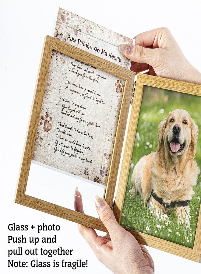 kullder Pet Lover Sympathy Gift Memorial Picture Frame for Loss of Dog Cat Loss Gifts Pet Rememberance Frame with Paw Print On My Heart Poem Dog Photo Frame 5x7 Keepsake - Image 3