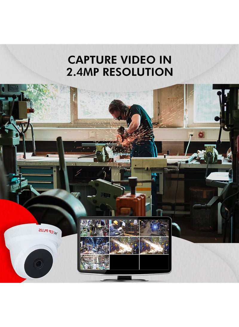 CP PLUS - CP PLUS 5MP IR Dome Security Camera | 3.6 mm Fixed Lens | Max. 25fps at 5MP (16:9 Video Output) | IR Range of 20 Mtrs | Support Built-in Mic -CP-USC-DC51PL2C-V3 - Image 1