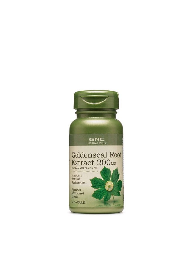 GNC Herbal Plus Goldenseal Root Extract 200mg Supplement, Vegetarian, Supports Natural Resistance, 50 Servings - Image 1