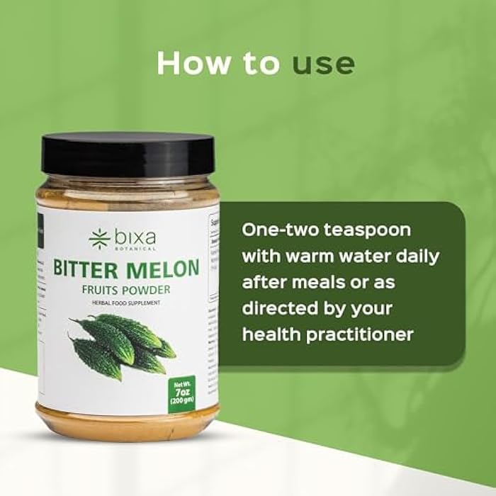 bixa BOTANICAL Bitter Melon Powder (Karela Powder) | 200 Grams / 7 OZ | Gluten Free, Steam Treated, Vegan, 100% Pure. - Image 3