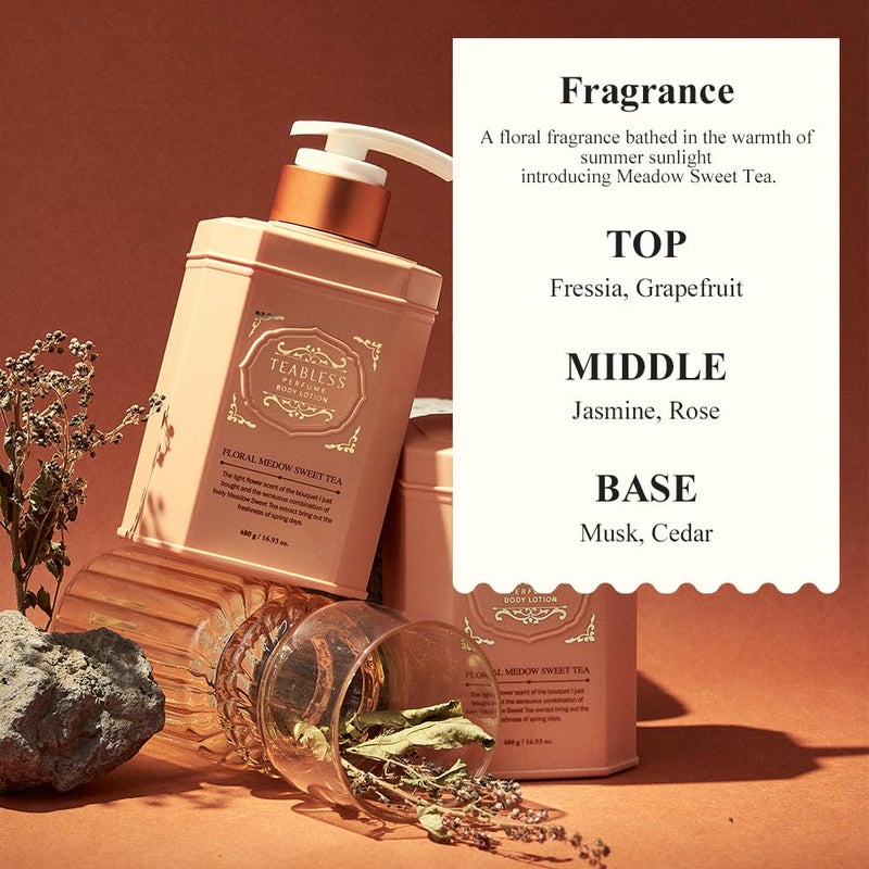 TEABLESS Floral Meadow Sweet Tea Perfumed Body Lotion, Daily Moisturizer, Body Lotion For Dry Skin & Sensitive Skin, Non-Greasy, Slow Aging, Jasmine Scent, Korean Skin Care - Image 3