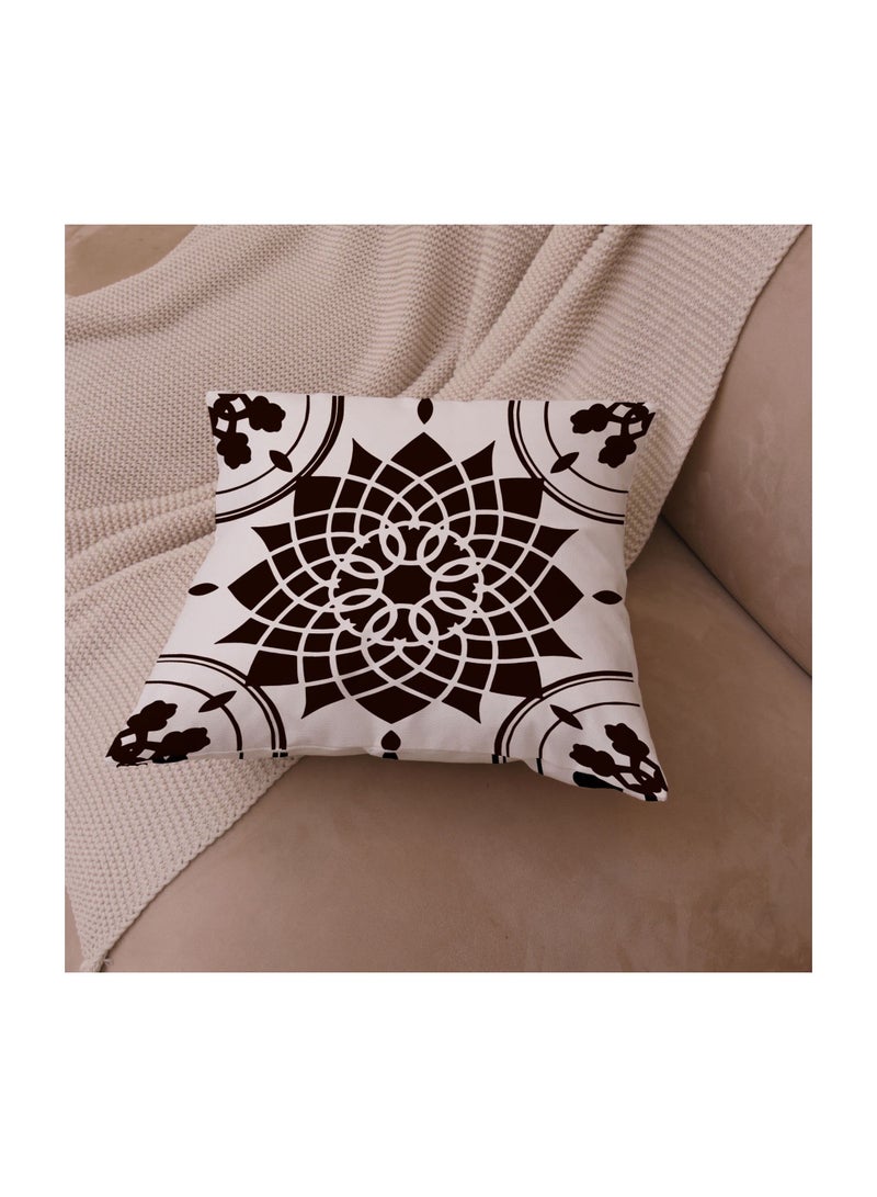 SYOSI غطاء وسادة هندسي زهري أسود، 18x18 بوصة أغطية وسائد تجريدية، أغطية وسائد مربعة، أغطية وسائد للأريكة، مجموعة وسائد رمي متينة لتزيين المنزل والأريكة - Image 5