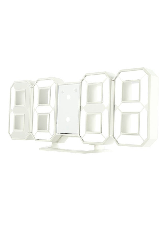 NIBEMINENT 3D LED Digital Alarm Clock White One Size