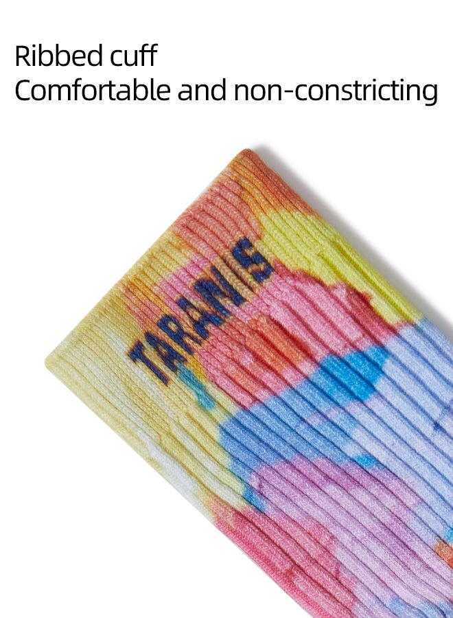 TARANIS Colorful Artistic Tie - Dye Style Kids' Crew Socks - Image 2