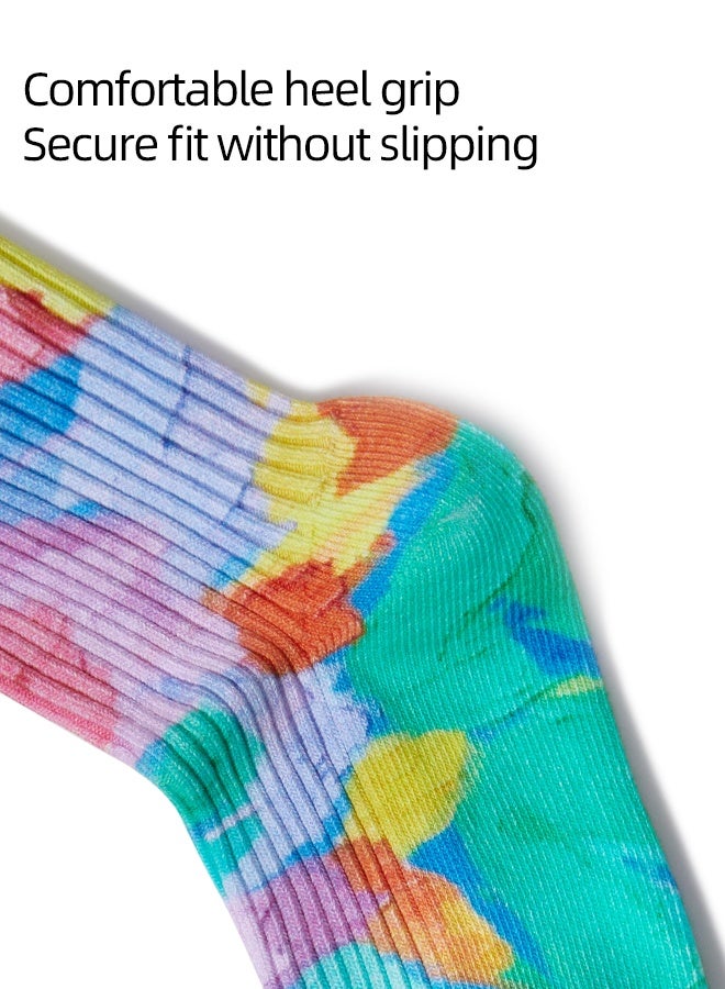 TARANIS Colorful Artistic Tie - Dye Style Kids' Crew Socks - Image 3