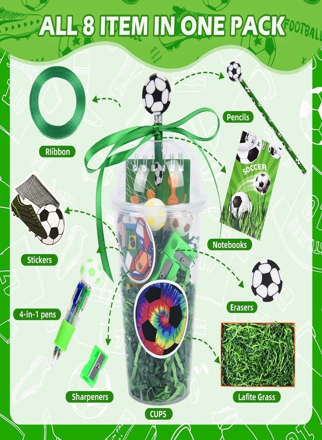 LiYiQ 247 Pcs Soccer Party Supplies Return Gifts for Party, Student Stationery Gifts from Teacher Rewards Prizes, Pencil Erasers Notebooks Stickers for Soccer Classroom Birthday - Image 3
