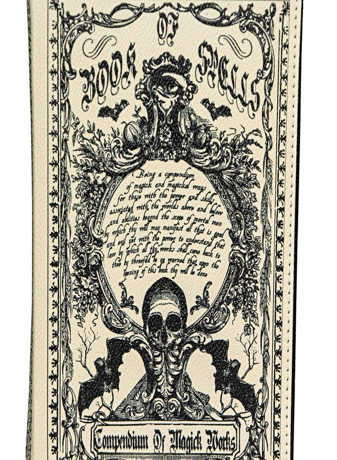 ثينجس تو داي فور حقيبة يد أنيقة من الفينيل الكريمي من Things2Die4، بتصميم كتاب تعاويذ سحرية، حقيبة يد صغيرة مميزة، حقيبة كروس بودي، طولها 9.25 بوصة - Image 4