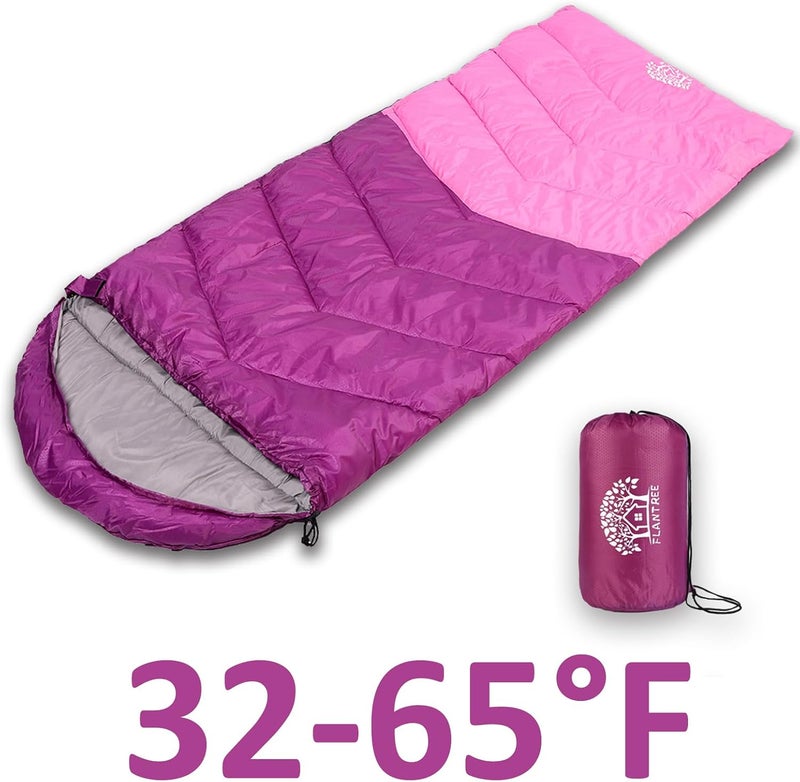 Flantree Sleeping Bag 4 Seasons Adults & Kids for Camping Hiking Trips Warm Cool Weather,Lightweight and Waterproof with Compression Bag,Indoors Outdoors Activities - Image 3