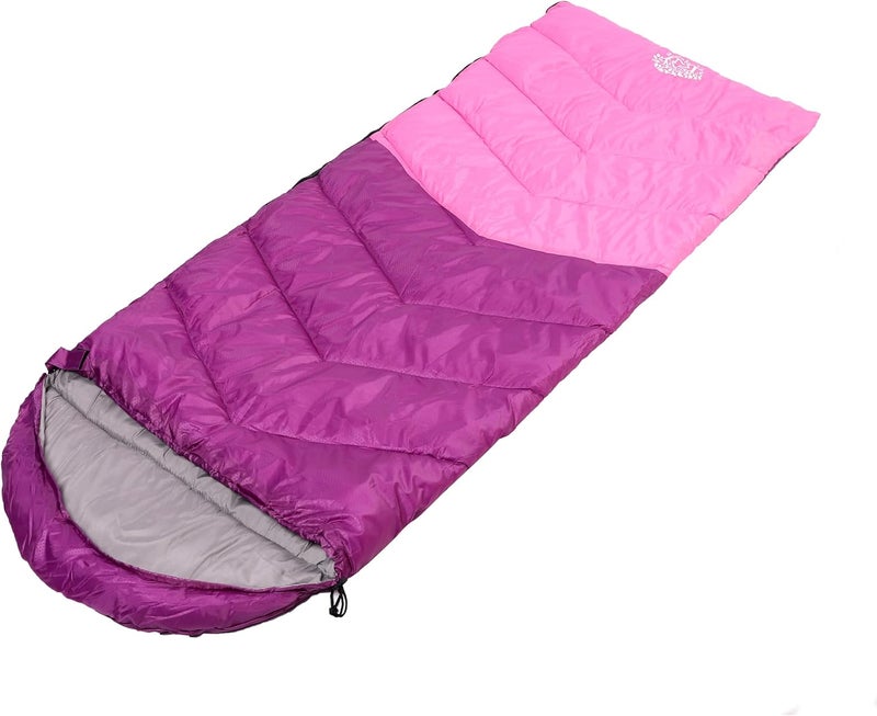Flantree Sleeping Bag 4 Seasons Adults & Kids for Camping Hiking Trips Warm Cool Weather,Lightweight and Waterproof with Compression Bag,Indoors Outdoors Activities - Image 1