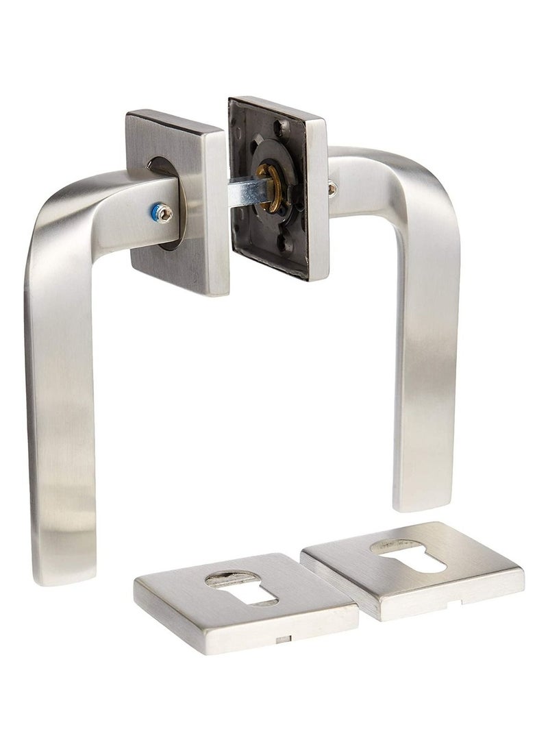 Yale Laura Decorative Lever Handle with Square Rosette  Polished Stainless Steel AISI 304 35-SS04-S098-CE-32-11  - Image 1