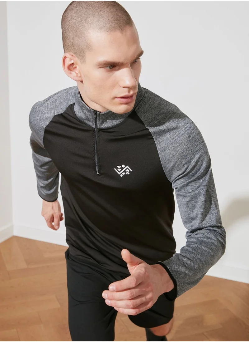 trendyol Raglan Half Zip Sweatshirt