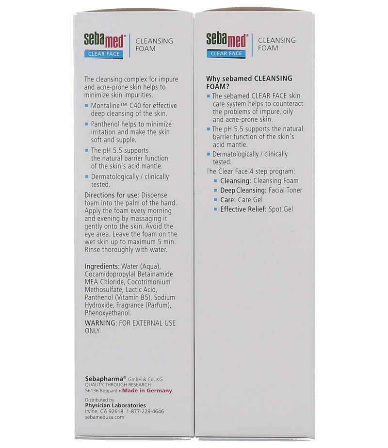 Sebamed Clear Face Cleansing Foam Gentle Face Wash for Impure Oily and Acne-prone Skin 5.07 Fluid Ounces (Pack of 2) - Image 5