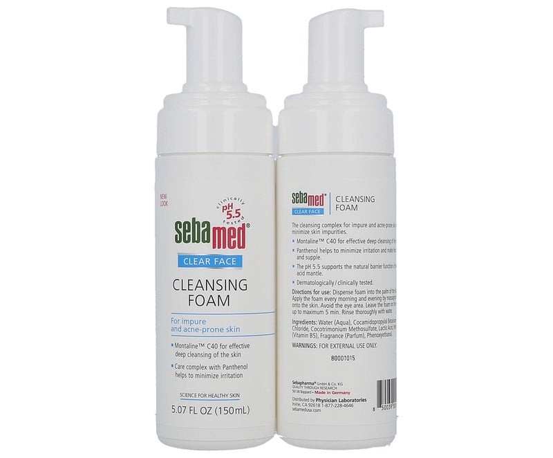 Sebamed Clear Face Cleansing Foam Gentle Face Wash for Impure Oily and Acne-prone Skin 5.07 Fluid Ounces (Pack of 2) - Image 2